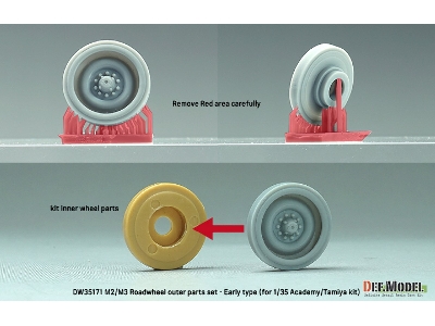 M2/M3 Bradley Roadwheel Set - Early Type (For Academy/Tamiya Kit) - zdjęcie 4