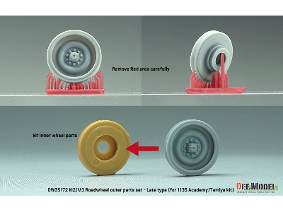 M2/M3 Bradley Roadwheel Set - Late Type (For Academy/Tamiya Kit) - zdjęcie 4