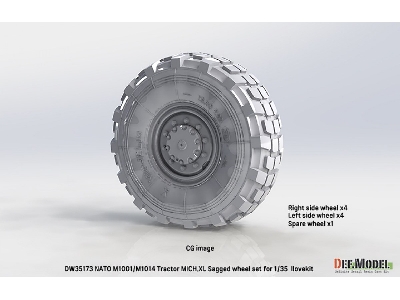 Nato M1001/M1014 Tractor Mich.Xl - Sagged Wheel Set (For I Love Kit Kit) - zdjęcie 8