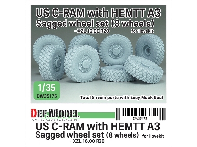 Us C-ram With Hemtt A3 Sagged Wheel Set (8 Wheels) - Xzl 16.00 R20 (For I Love Kit Kit) - zdjęcie 1