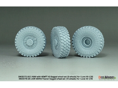 Us C-ram With Hemtt A3 Sagged Wheel Set (8 Wheels) - Xzl 16.00 R20 (For I Love Kit Kit) - zdjęcie 4