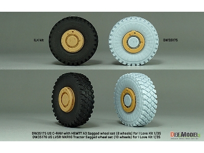 Us C-ram With Hemtt A3 Sagged Wheel Set (8 Wheels) - Xzl 16.00 R20 (For I Love Kit Kit) - zdjęcie 7