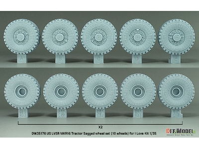 Us Lvsr Mkr16 Tractor Sagged Wheel Set (10 Wheels) - Xzl 16.00 R20 (For I Love Kit Kit) - zdjęcie 3