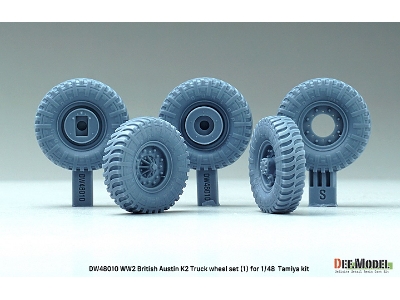British Austin K2 Truck Sagged Wheel Set-1 - Dunlop (For Tamiya Kit) - zdjęcie 3