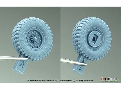 British Austin K2 Truck Sagged Wheel Set-1 - Dunlop (For Tamiya Kit) - zdjęcie 11