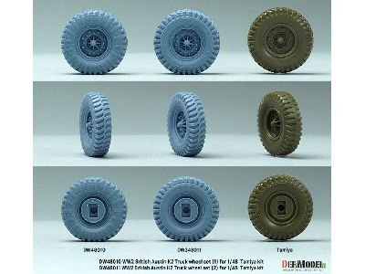 British Austin K2 Truck Sagged Wheel Set-1 - Dunlop (For Tamiya Kit) - zdjęcie 12