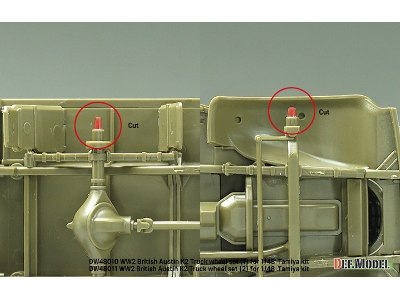 British Austin K2 Truck Sagged Wheel Set-1 - Dunlop (For Tamiya Kit) - zdjęcie 13