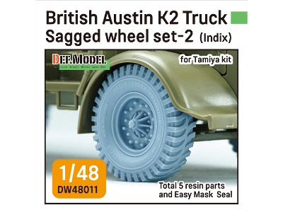 British Austin K2 Truck Sagged Wheel Set-2 - India (For Tamiya Kit) - zdjęcie 1