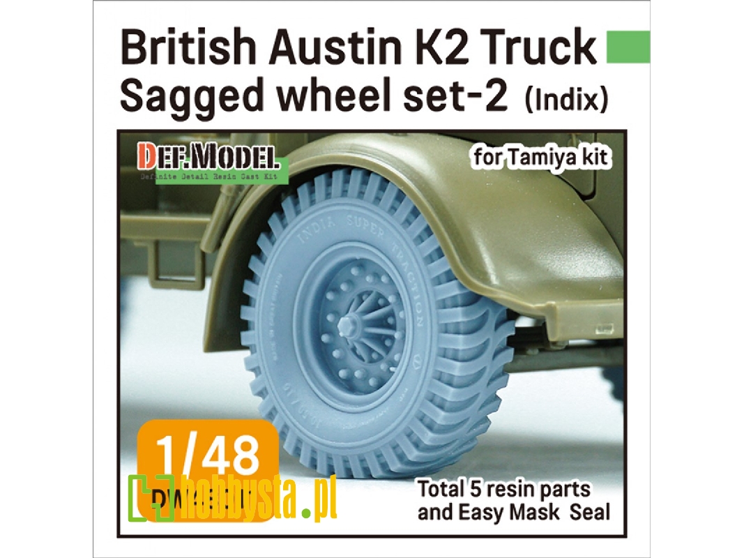 British Austin K2 Truck Sagged Wheel Set-2 - India (For Tamiya Kit) - zdjęcie 1