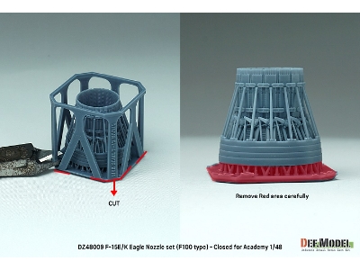 F-15e/K Eagle F100 Type Nozzle Set - Closed (For Academy Kit) - zdjęcie 10