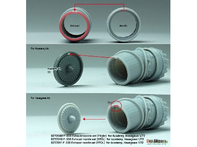 F-35b Lightning Ii Exhaust Nozzle Set - Flight (For Academy, Hasegawa Kit) - zdjęcie 9