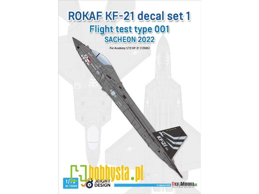 Rokaf Kf-21 Decal Set 1, Flight Test Type 001 - Sacheon 2022 (For Academy 12585) - zdjęcie 1