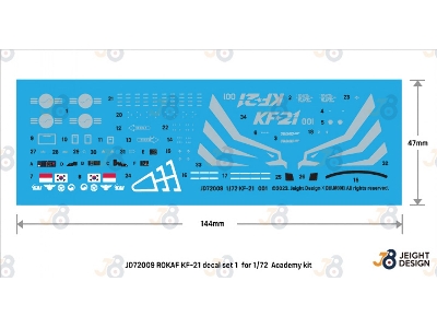 Rokaf Kf-21 Decal Set 1, Flight Test Type 001 - Sacheon 2022 (For Academy 12585) - zdjęcie 2