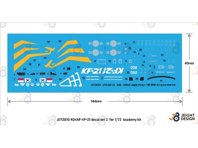 Rokaf Kf-21 Decal Set 2, Flight Test Type 002 - Sacheon 2022 (For Academy 12585) - zdjęcie 2