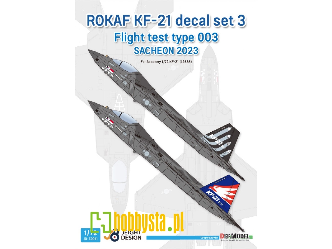 Rokaf Kf-21 Decal Set 3, Flight Test Type 003 - Sacheon 2023 (For Academy 12585) - zdjęcie 1 Rokaf Kf-21 Decal Set 3, Flight Test Type 003 - Sacheon 2023 (For Academy 12585) - zdjęcie 1