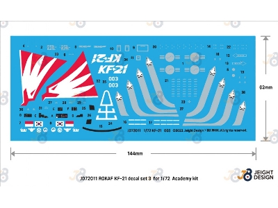 Rokaf Kf-21 Decal Set 3, Flight Test Type 003 - Sacheon 2023 (For Academy 12585) - zdjęcie 2