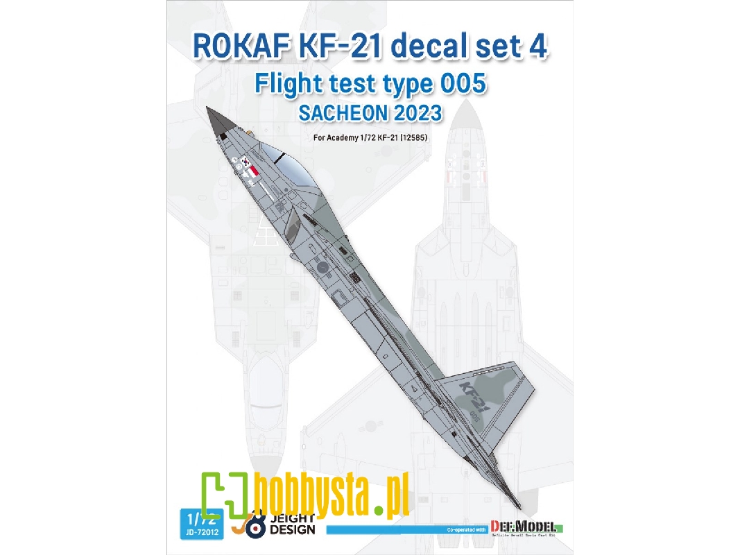 Rokaf Kf-21 Decal Set 4, Flight Test Type 005 - Sacheon 2023 (For Academy 12585) - zdjęcie 1 Rokaf Kf-21 Decal Set 4, Flight Test Type 005 - Sacheon 2023 (For Academy 12585) - zdjęcie 1