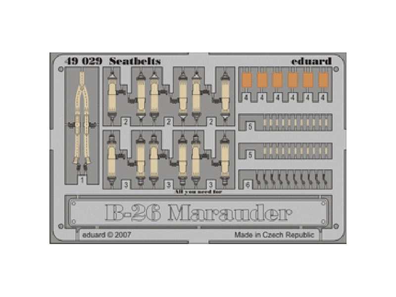  B-26 seatbelts 1/48 - Monogram - blaszki - zdjęcie 1