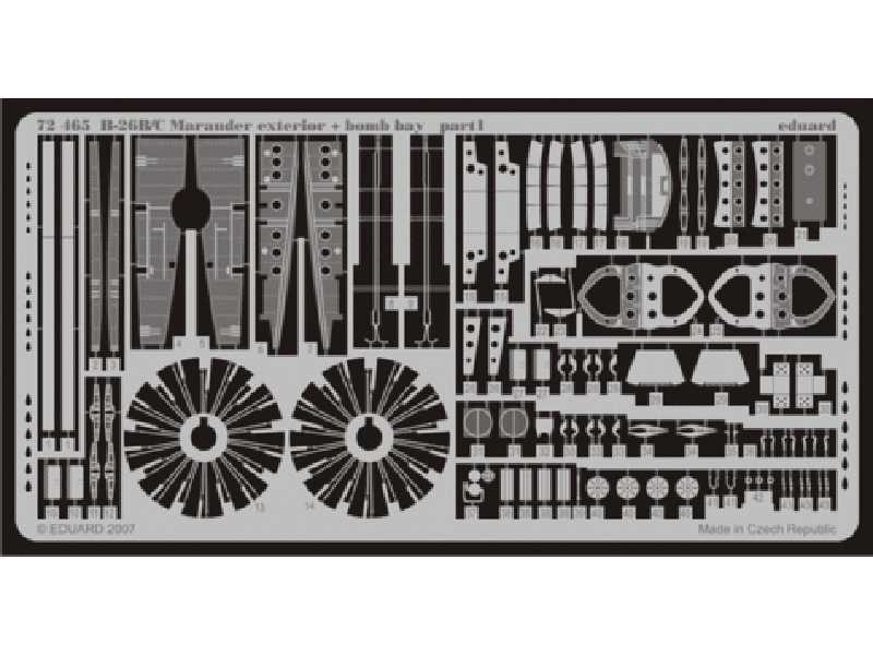  B-26B/ C/F/ G exterior + bomb bay 1/72 - Hasegawa - blaszki - zdjęcie 1