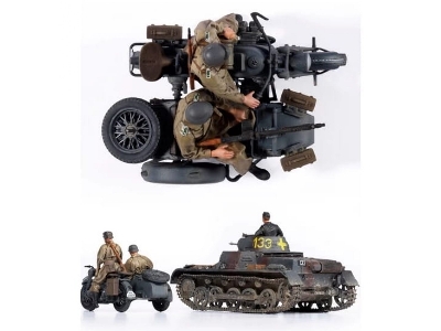 German Panzer I Ausf.B And Motorcycle - zdjęcie 5