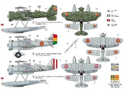 Curtiss Hawk Ii 'grand Chaco War' - 3 Decal Versions For Colombia, Peru And Bolivia - zdjęcie 2
