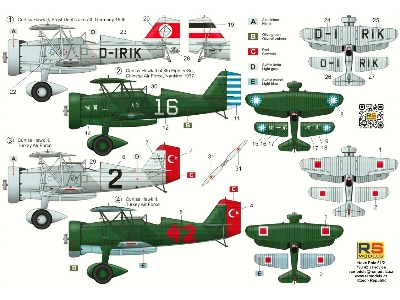 Curtiss Hawk Ii 'udet ' - 4 Decal Version For Udet, China, Turkey - zdjęcie 2