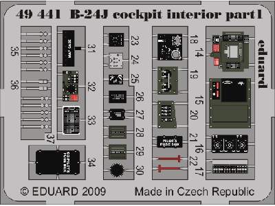  B-24J cockpit interior S. A. 1/48 - Monogram - blaszki - zdjęcie 2