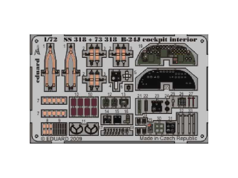  B-24J cockpit interior S. A. 1/72 - Hasegawa - blaszki - zdjęcie 1