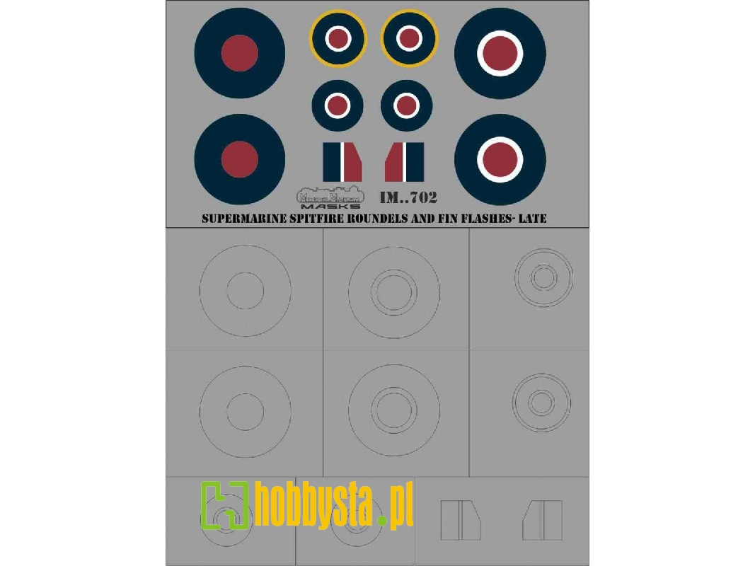 Supermarine Spitfire Roundels And Fin Flashes - Early - zdjęcie 1 Supermarine Spitfire Roundels And Fin Flashes - Early - zdjęcie 1