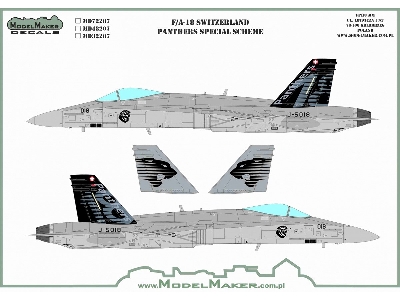 F/A-18 Switzerland Panthers Special Scheme - Masks And Decals Set - zdjęcie 2