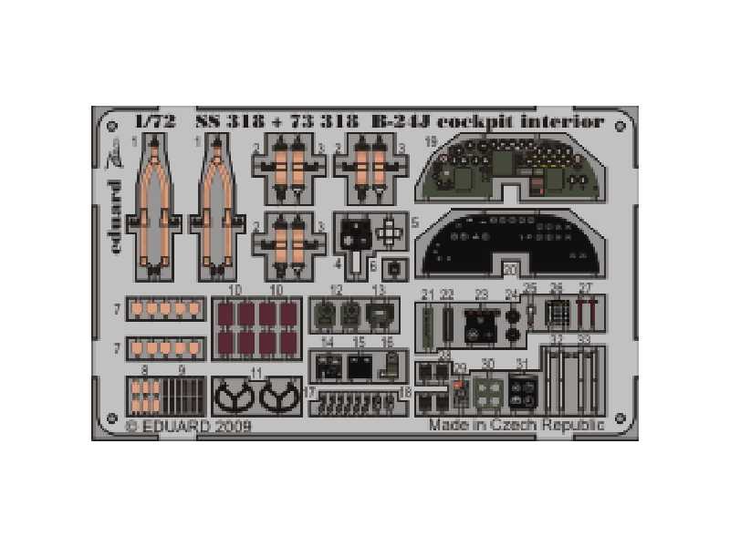 B-24J interior S. A. 1/72 - Hasegawa - blaszki - zdjęcie 1 B-24J interior S. A. 1/72 - Hasegawa - blaszki - zdjęcie 1