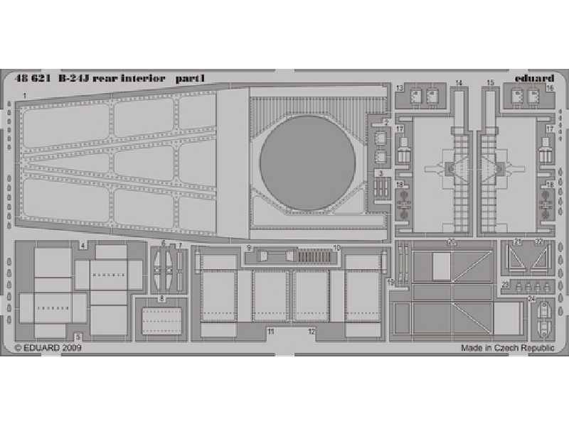 B-24J rear interior 1/48 - Monogram - blaszki - zdjęcie 1 B-24J rear interior 1/48 - Monogram - blaszki - zdjęcie 1