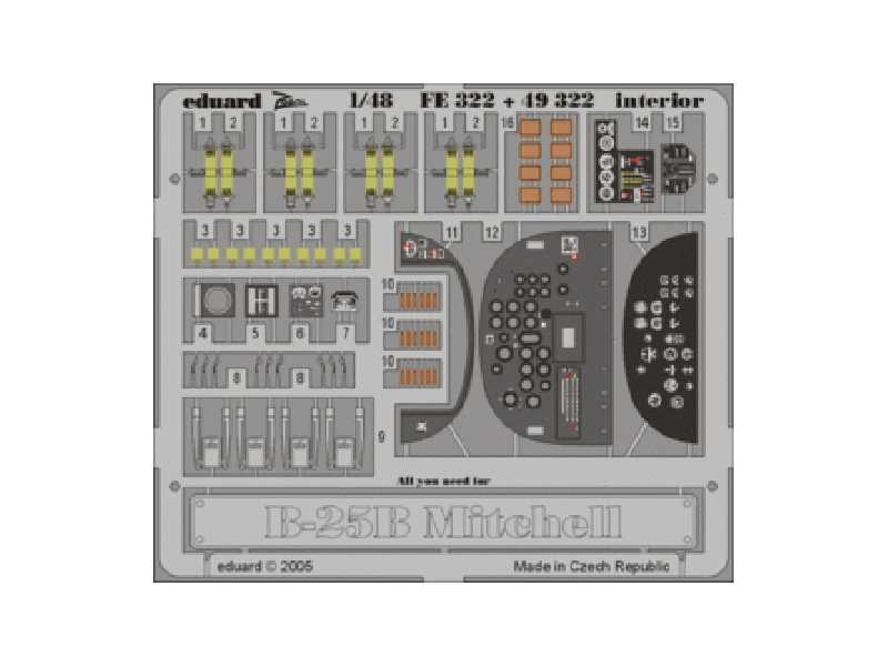  B-25B interior 1/48 - Accurate Miniatures - blaszki - zdjęcie 1