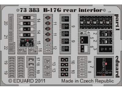  B-17G rear interior 1/72 - Revell - blaszki - zdjęcie 1