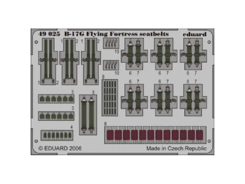  B-17G seatbelts 1/48 - Monogram - blaszki - zdjęcie 1