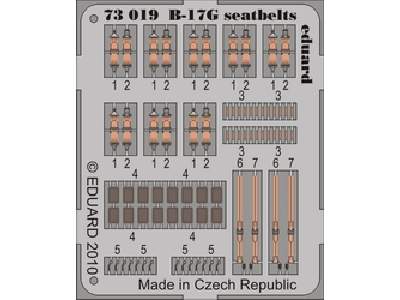  B-17G seatbelts 1/72 - Revell - blaszki - zdjęcie 1