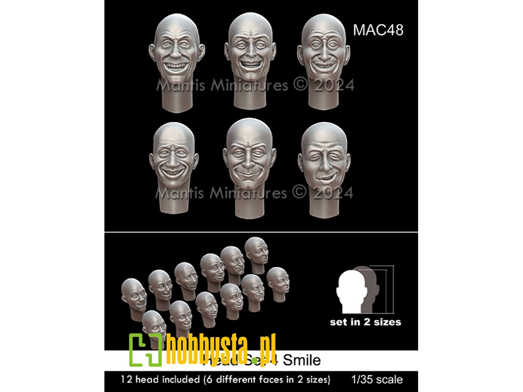 Head Set 4 Smile - 12 Heads Included (6 Different Faces In Two Sizes) - zdjęcie 1 Head Set 4 Smile - 12 Heads Included (6 Different Faces In Two Sizes) - zdjęcie 1