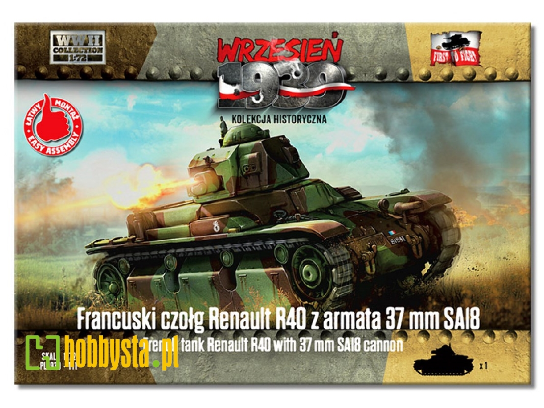 Francuski czołg lekki Renault R40 z armata 37 mm SA18 - zdjęcie 1 Francuski czołg lekki Renault R40 z armata 37 mm SA18 - zdjęcie 1