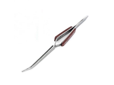 Reverse Action Tweezers With Curved Tips - zdjęcie 1