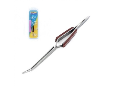 Reverse Action Tweezers With Curved Tips - zdjęcie 2