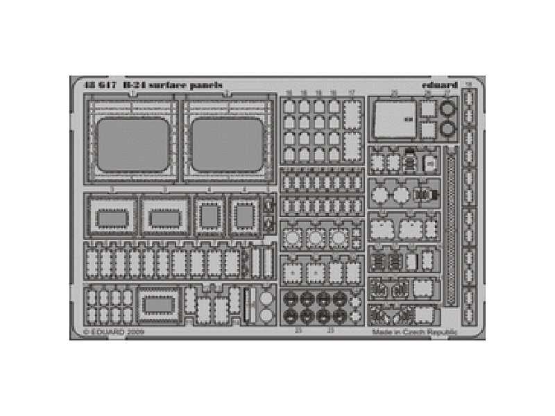 B-24 surface panels 1/48 - Monogram - blaszki - zdjęcie 1 B-24 surface panels 1/48 - Monogram - blaszki - zdjęcie 1