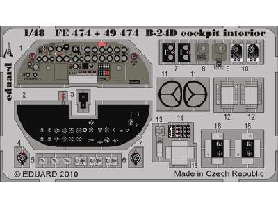  B-24D cockpit interior S. A. 1/48 - Monogram - blaszki - zdjęcie 1
