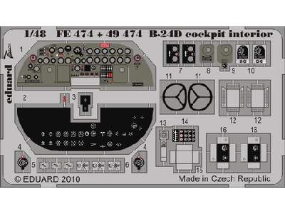  B-24D cockpit interior S. A. 1/48 - Monogram - blaszki - zdjęcie 1