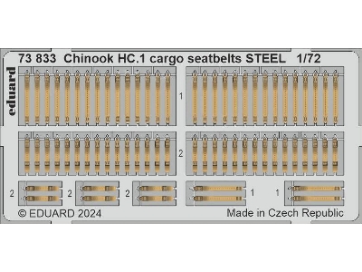 Chinook HC.1 cargo seatbelts STEEL 1/72 - AIRFIX - zdjęcie 1