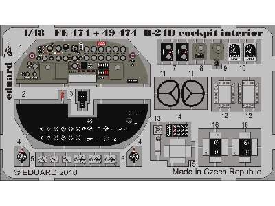  B-24D cockpit interior S. A. 1/48 - Monogram - blaszki - zdjęcie 2