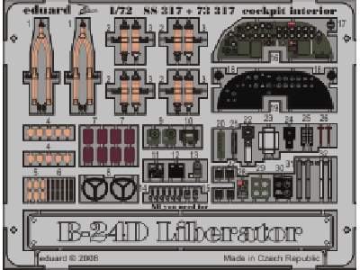  B-24D cockpit interior S. A. 1/72 - Hasegawa - blaszki - zdjęcie 1