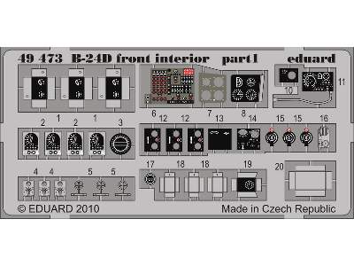  B-24D front interior 1/48 - Monogram - blaszki - zdjęcie 2