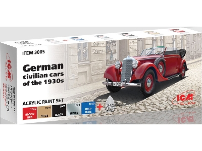 Acrylic Paint Set For German Civilian Cars Of The 1930s - zdjęcie 1