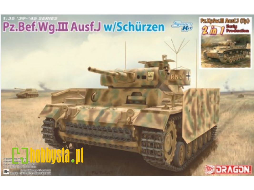 Pz.Bef.Wg.Iii Ausf.J W/Schürzen (2 In 1) - zdjęcie 1 Pz.Bef.Wg.Iii Ausf.J W/Schürzen (2 In 1) - zdjęcie 1