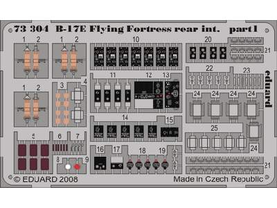  B-17E/ F rear interior S. A. 1/72 - Academy Minicraft - blaszki - zdjęcie 1